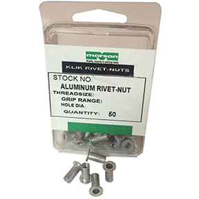 Klik Rivet-Nuts - Aluminum - 5/16-18 Thread Size - .030 to .12