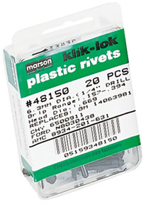 Klik-Lok Plastic Rivet - 6.3 mm - .158 to .394 In Grip