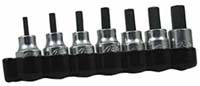 3/8 In Square Drive Metric Hex Bit Set - 7 Pc