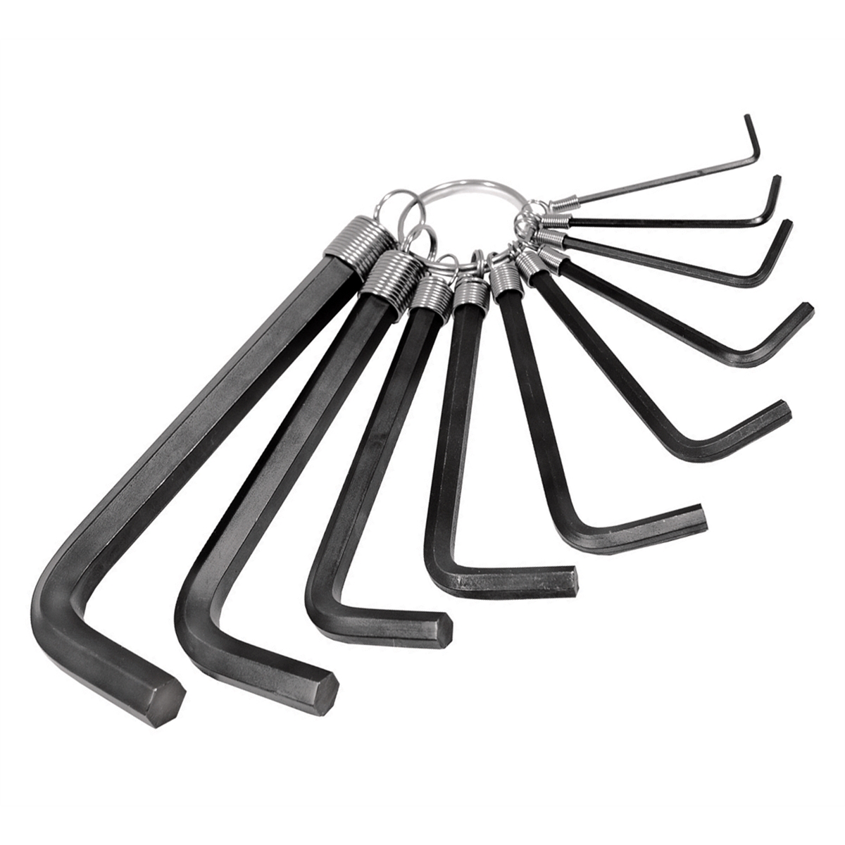 Hex Key Set on a Ring - 10 Piece - 1/16 In-3/8 In