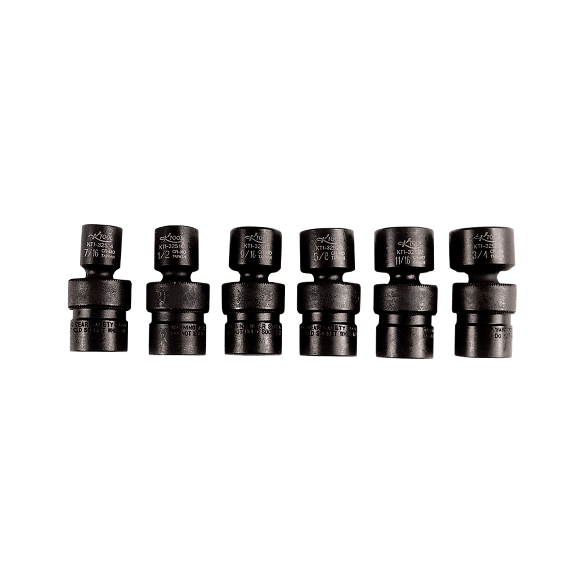 Shallow Flex Impact Socket Set - 3/8 In Dr - 6 Piece