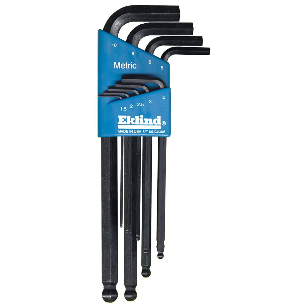 Eklind 13609 9-Pc Metric Ball Hex L-Key Set 1.5-10mm