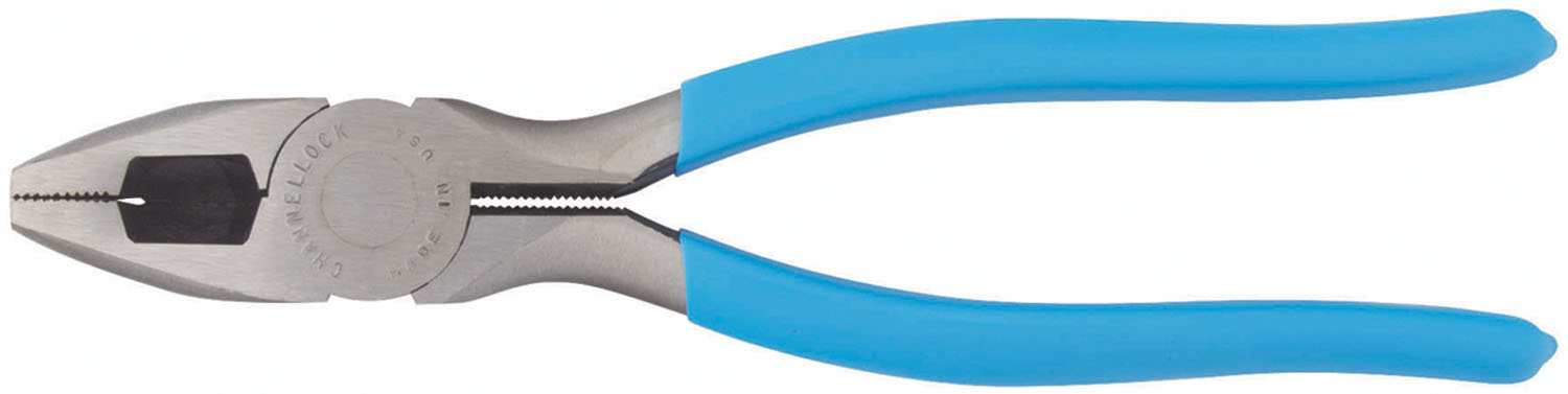 Solid Joint Round Nose Lineman`s Pliers - 8 1/2 Inch