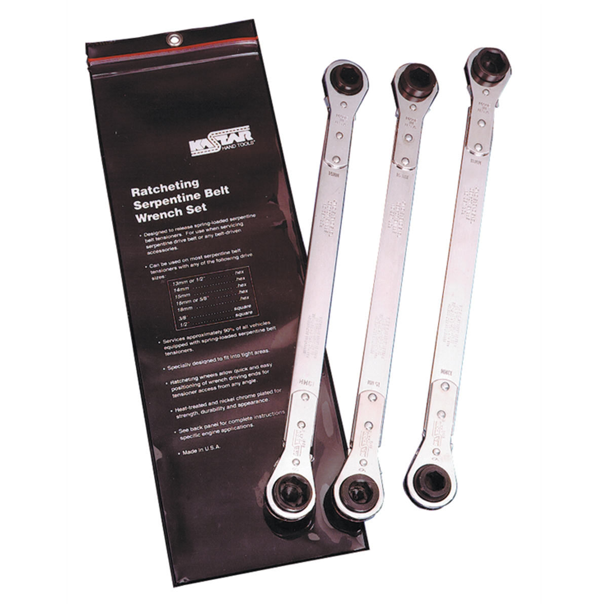 Ratcheting Serpentine Belt Wrench Set