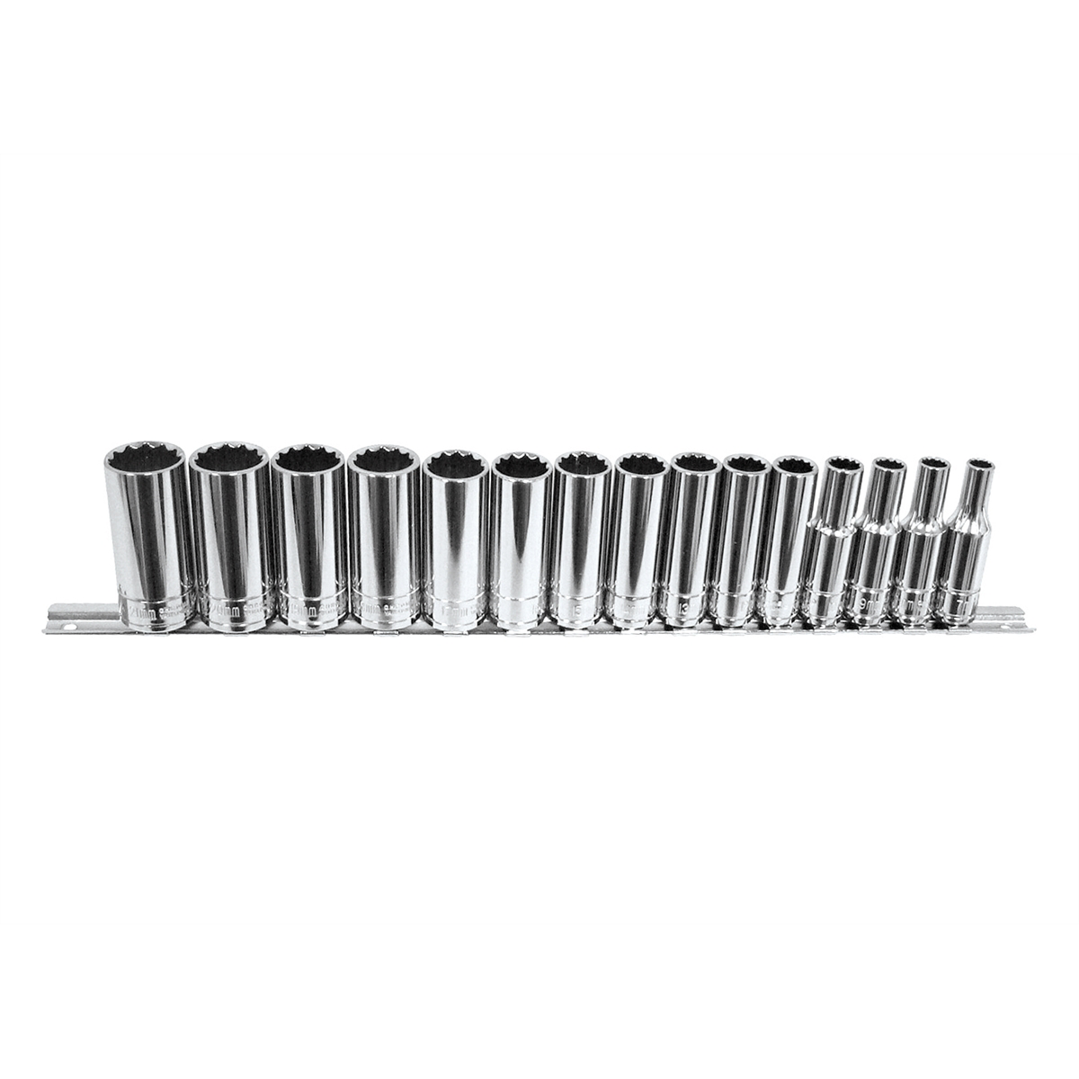 3/8 In Dr 12 Pt Deep Metric Socket Set - 15-Pc