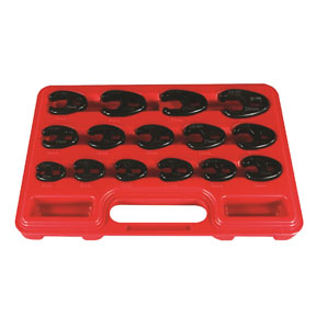 3/8 In Drive Metric Crowfoot Flare Socket Wrench Set - 15-Pc