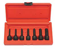 3/8 In Dr Metric Impact Hex Driver Set - 7-Pc