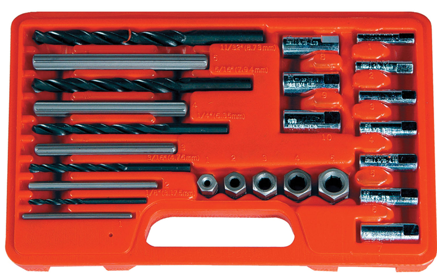 Screw Extractor Drill and Guide Set - 25-Pc