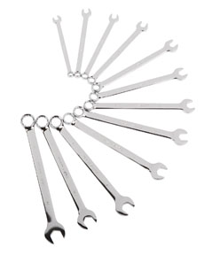 V-Groove Full Polish Metric Combination Wrench Set - 12-Pc