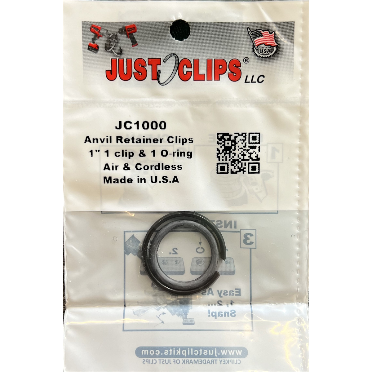 1 In Anvil Retainer Clips & O-Rings - 5/Pk