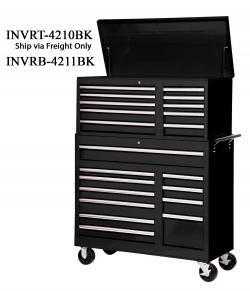 10 Drawer Chest w/ Roller Bearing Slides 41-7/8 In - Black