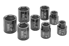 3/8 In Dr Metric Impact Socket Set - 8-Pc