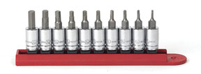 10 Piece 1/4" Drive Hex Bit SAE Socket Set