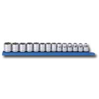 3/8 In Drive 6 Point Standard Metric Socket Set - 14-Pc