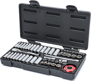 1/4 In Drive 6 Point SAE/Metric Socket Set - 51-Pc