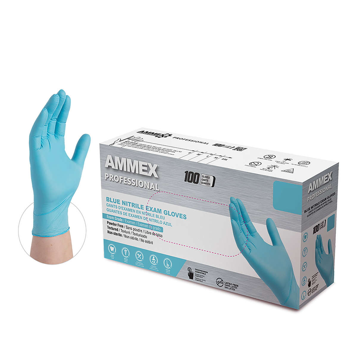 Nitrile PF Exam Gloves S