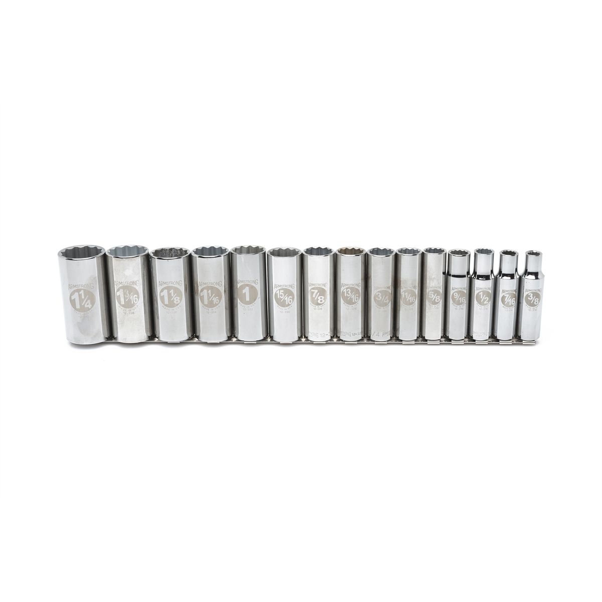 15 Piece 1/2" Drive 12 Point Deep Socket Set