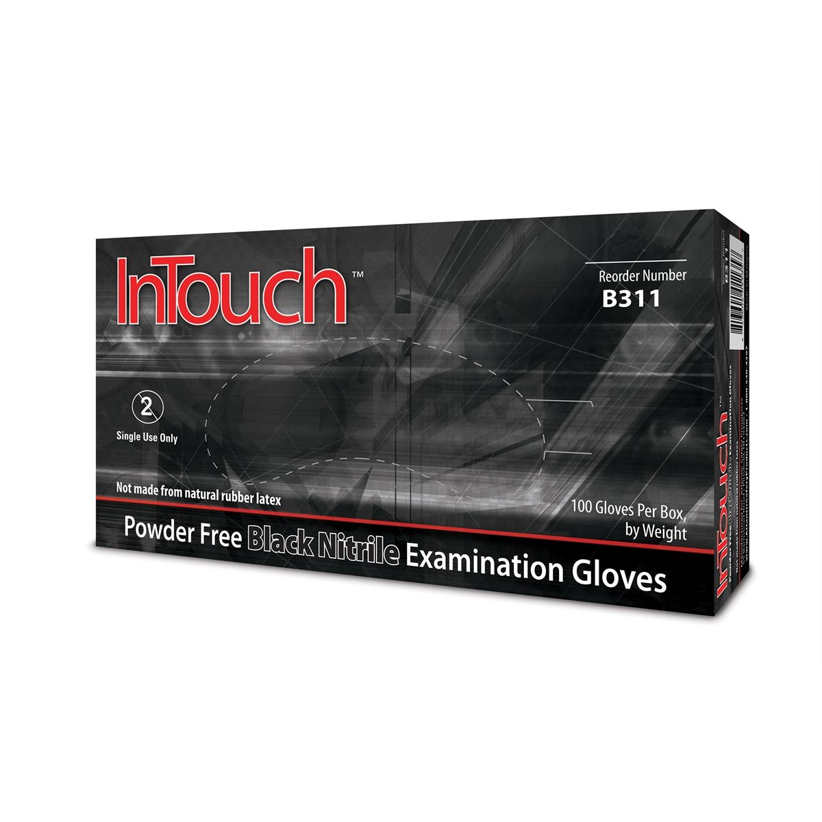 XL Intouch black nitrile glove Powder Free Exam 6MIL