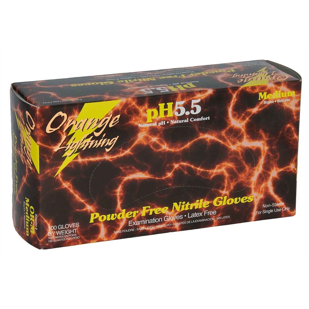 Orange Lightning Powder Free Nitrile Gloves 100/Box X-Large | Atlantic  Safety Pr
