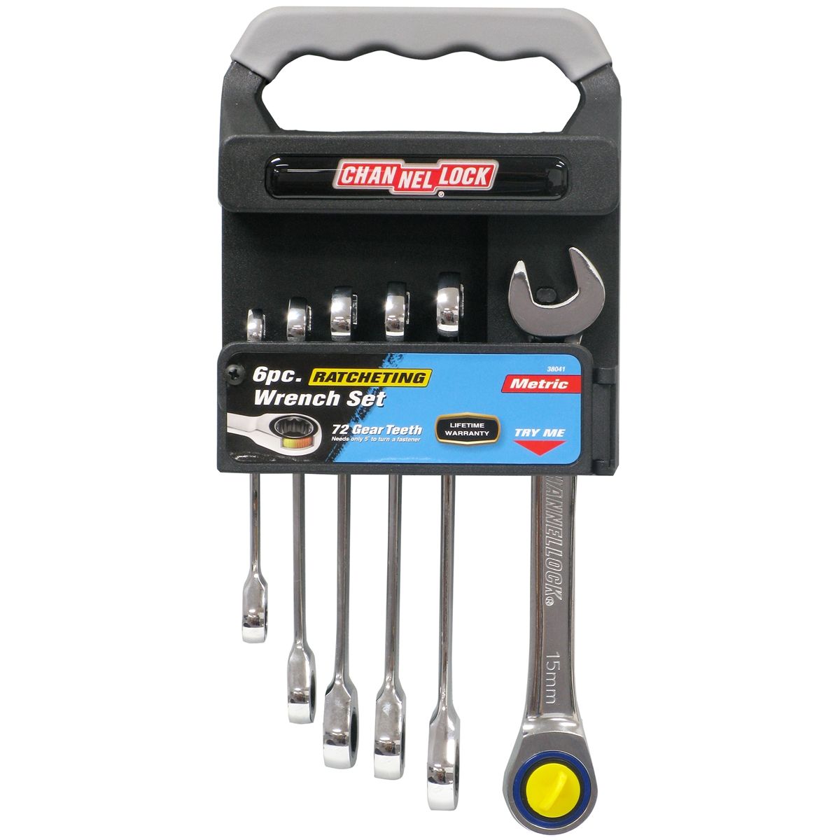 6 PC. Metric Ratcheting Wrench Set w/ Storage Rack