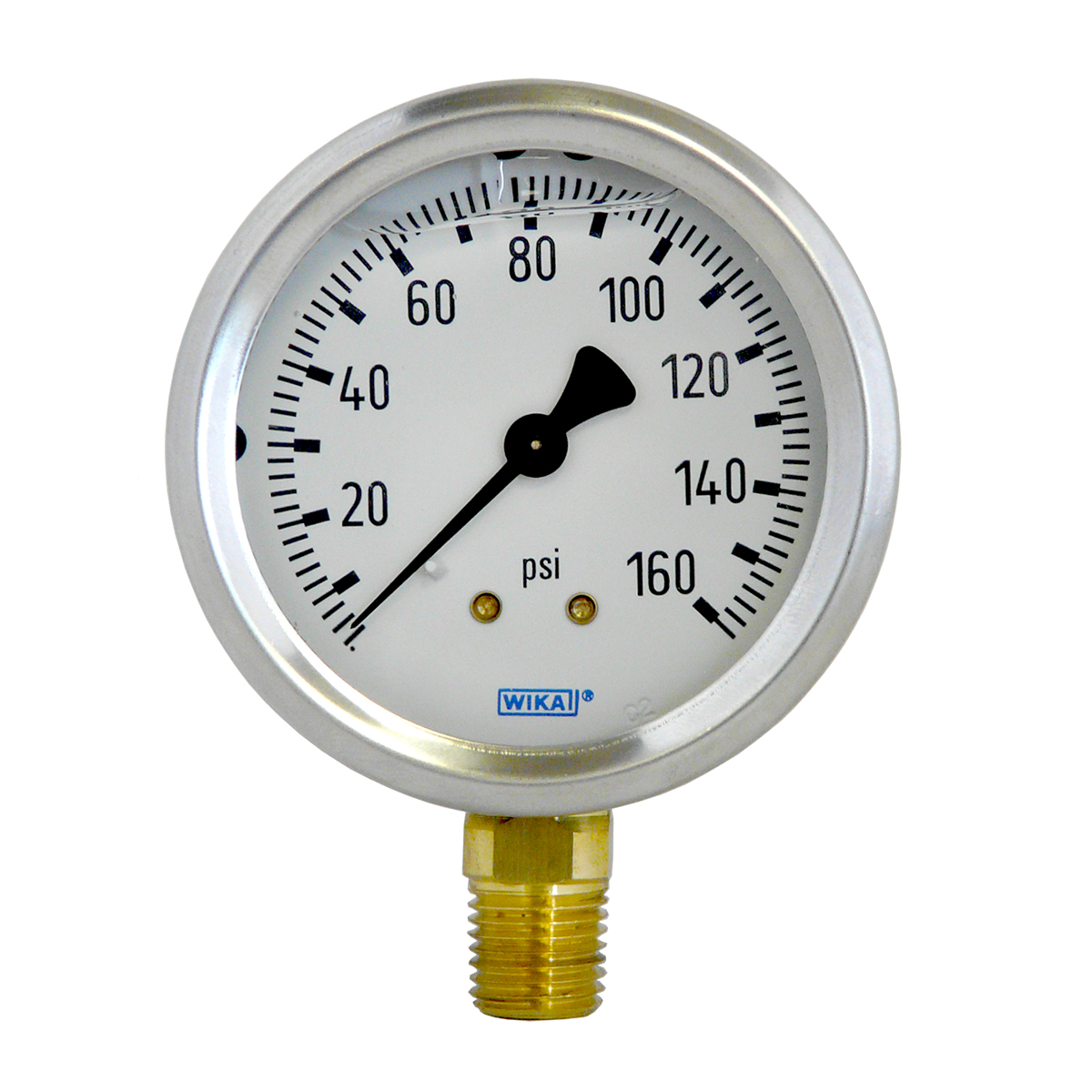 0-160 P.S.I. LIQUID GAUGE BOTTOM MOUNT 1/4 NPT