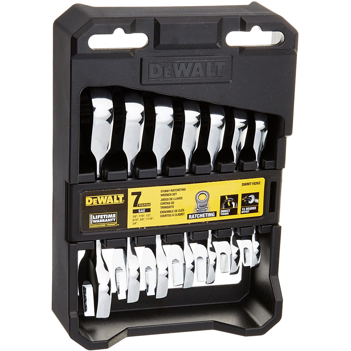 DEWALT 7PC STUBBY SAE RATCHETING WRENCH SET