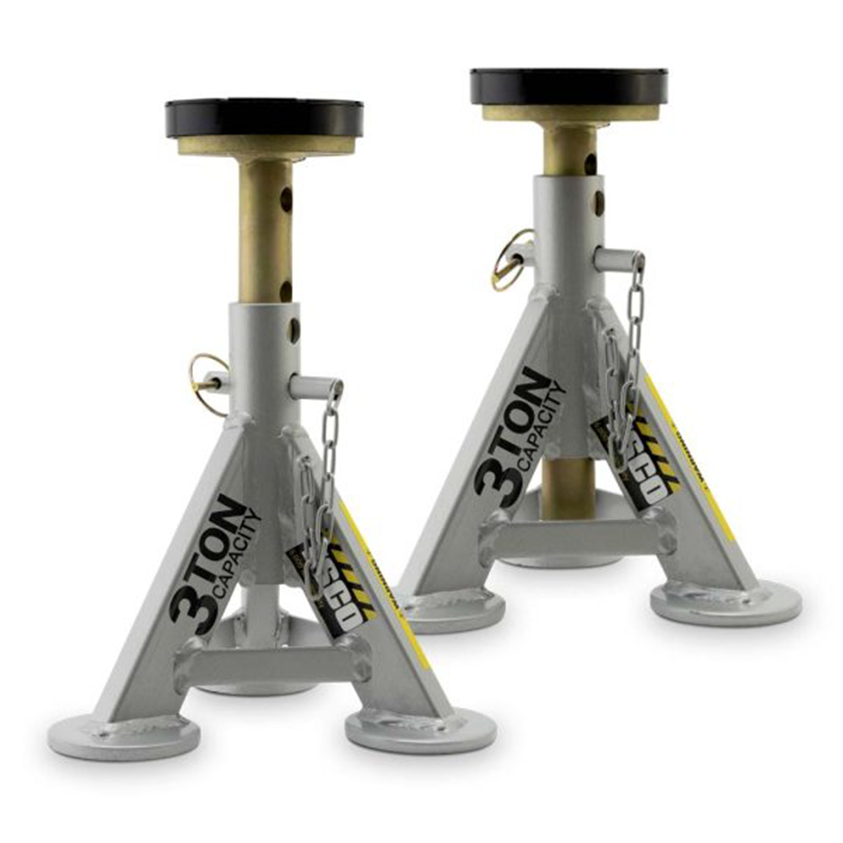 Jack Stand (Pair), 3 Ton Weight Capacity With Flat Top Rubber Cu