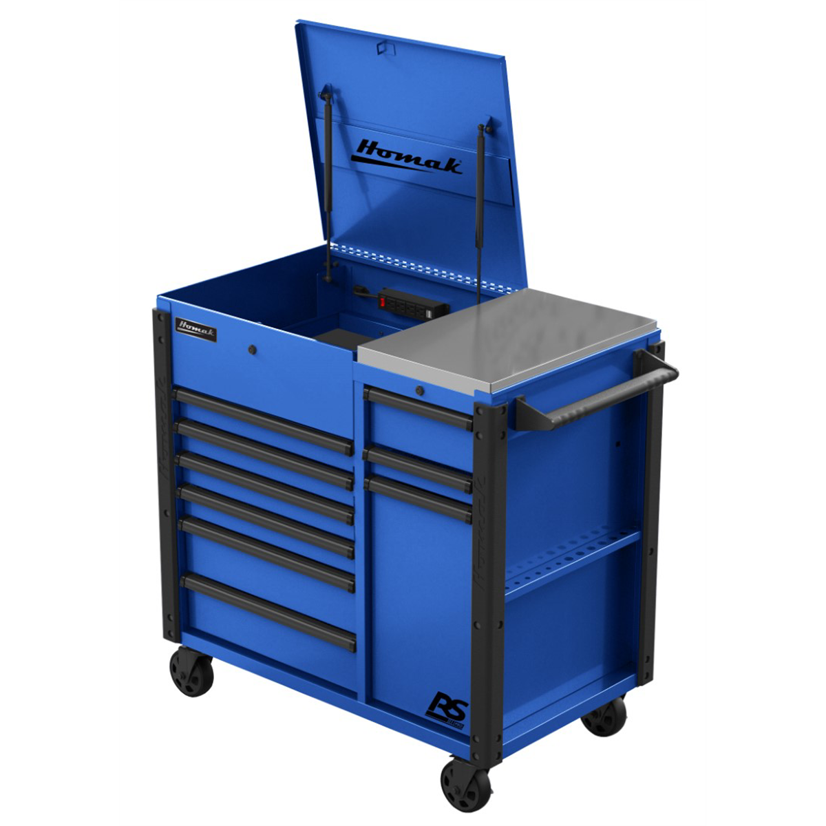 RSPro Series 44" 9-Dwr Pwr Svc Cart Blu