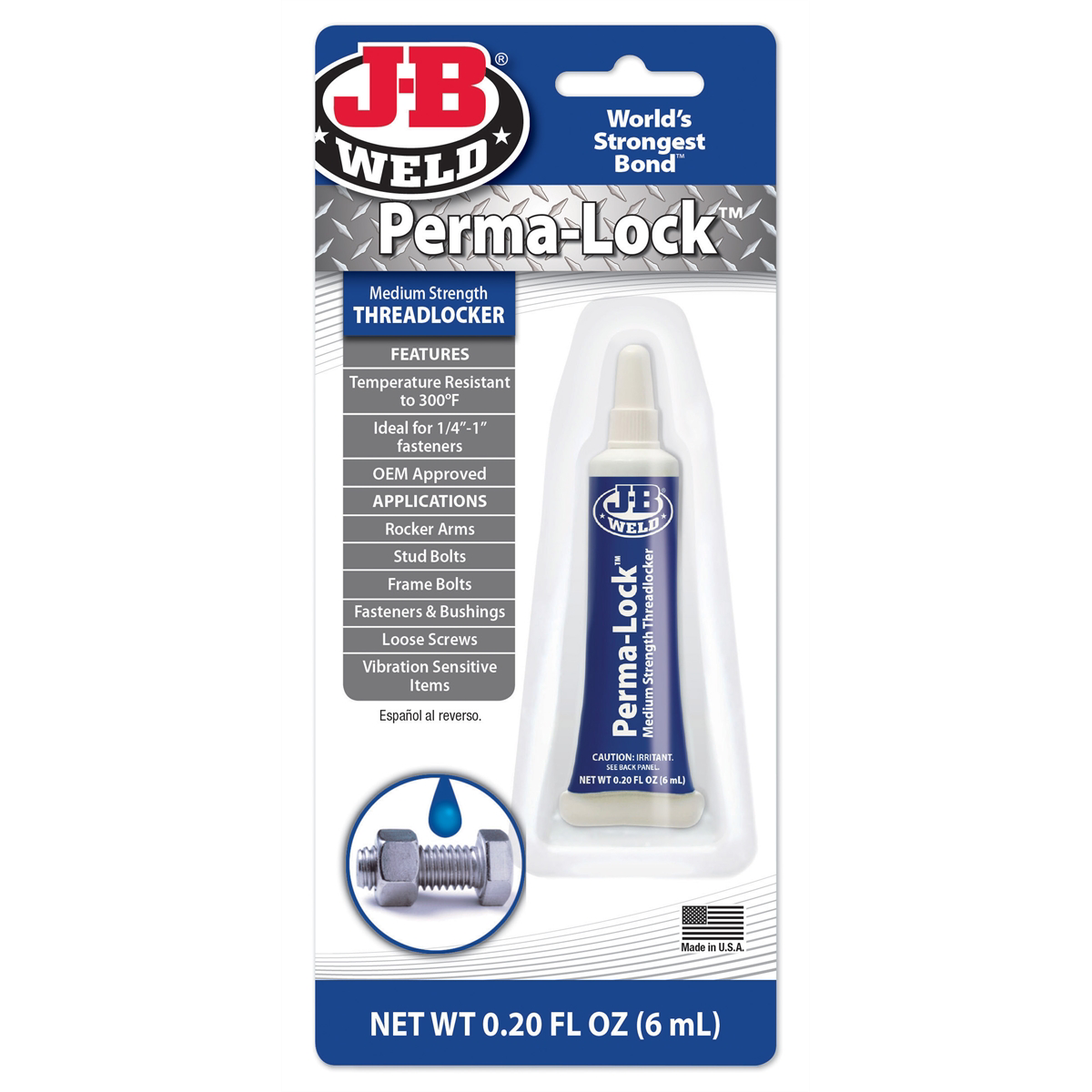 J-B Weld Perma-lock 6 ml.Blue threadlocker