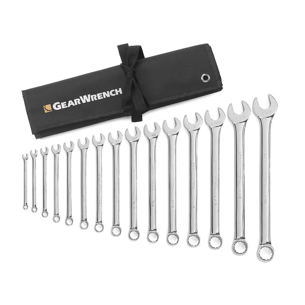 15 Pc. Long Pattern Combination Non-Ratcheting Wrench Set SAE