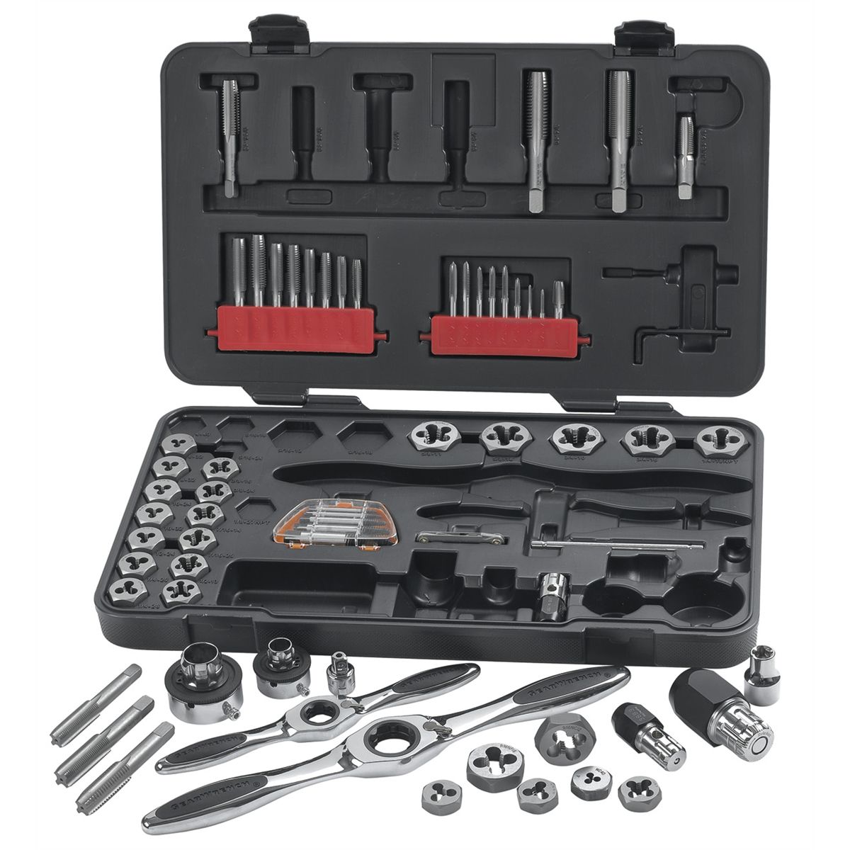 Large Metric Ratcheting Tap and Die Set - 65-Pc