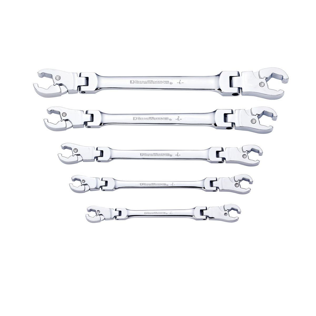 Gearwrench 5 Pc. Ratcheting Flex Flare Nut Wrench ...
