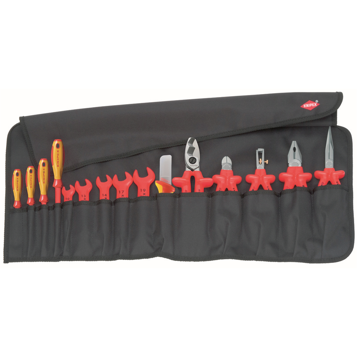 Knipex-Werk | 989913 | KNIPEX 15-Piece Insulated Electrical Tool Roll Kit