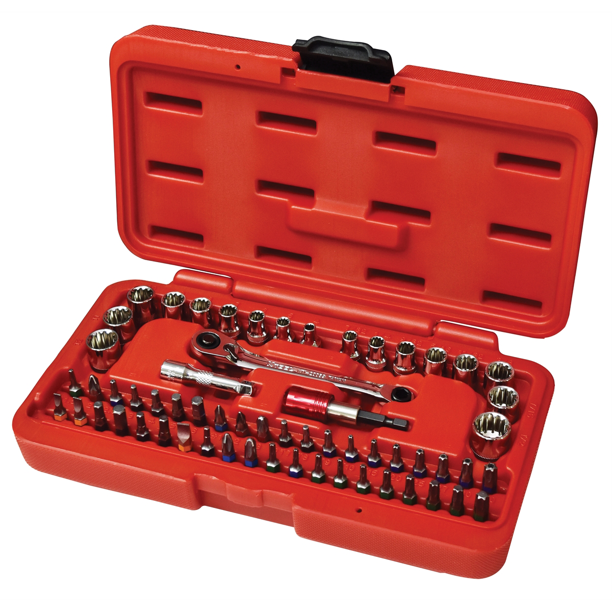 Spline Socket Set 1/4" Dr, 60 Pc