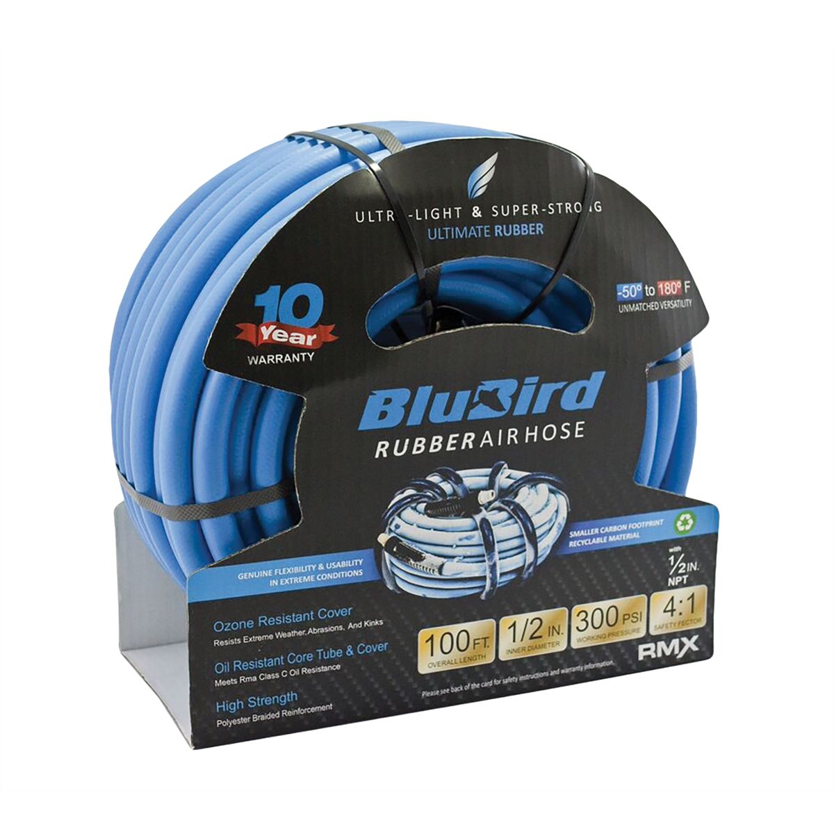 BluBird Air Hose 1/2" x 100', 1/2" MNPT