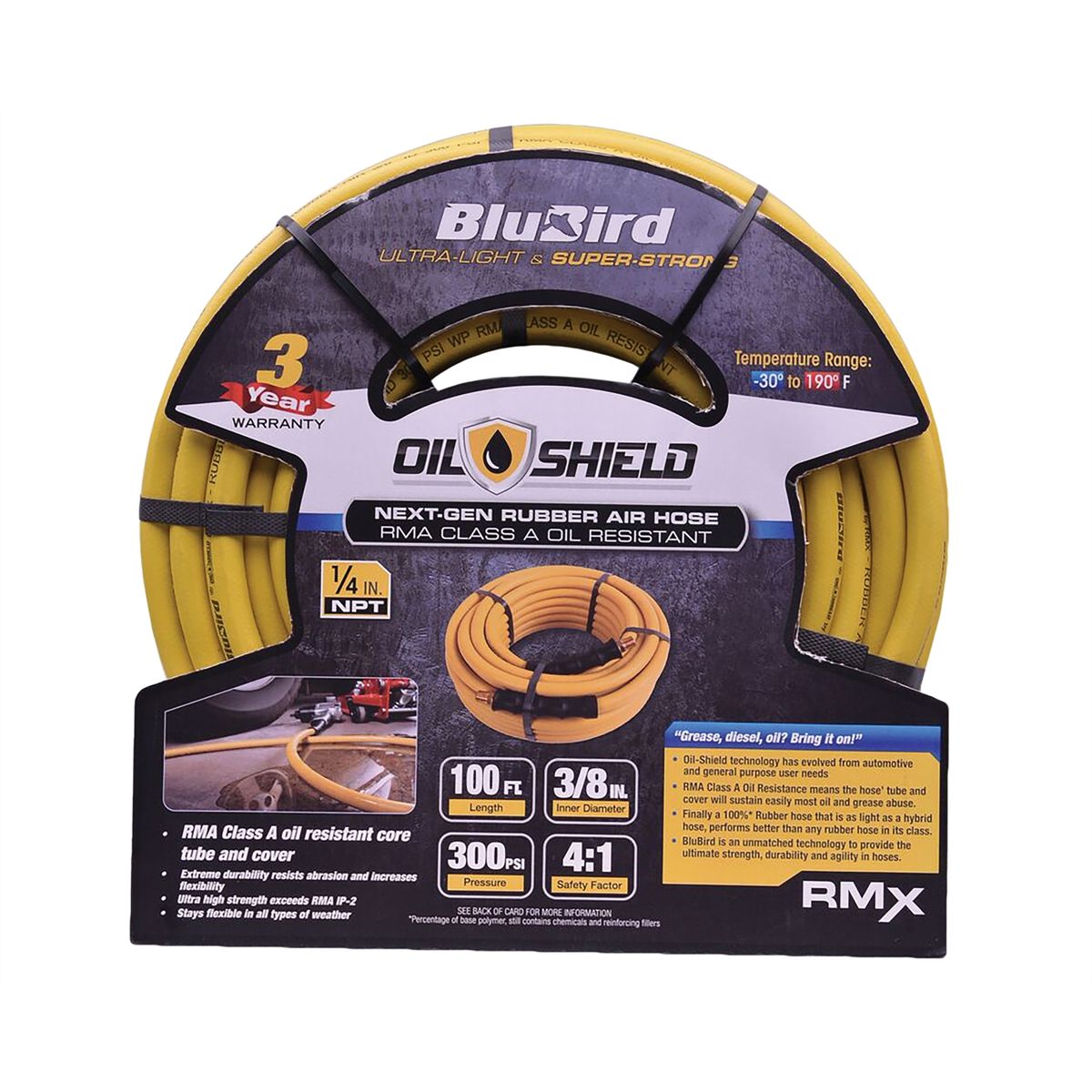 BluBird Oil Shield 3/8" x 100' Air Hose