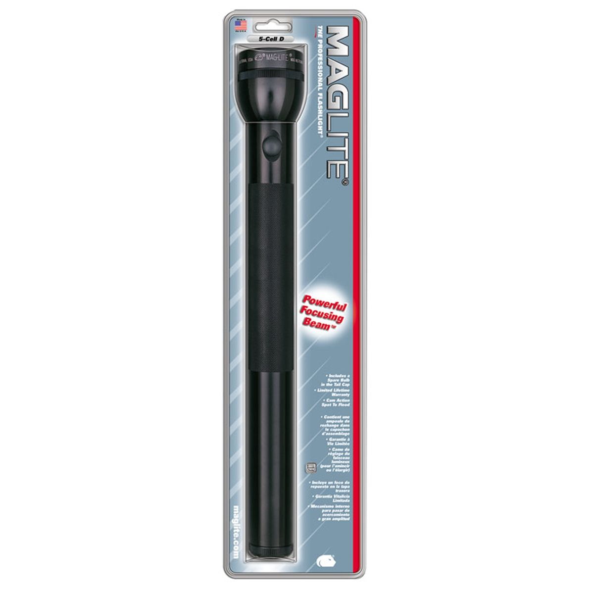 Flashlight - 5 D-Cell - Black