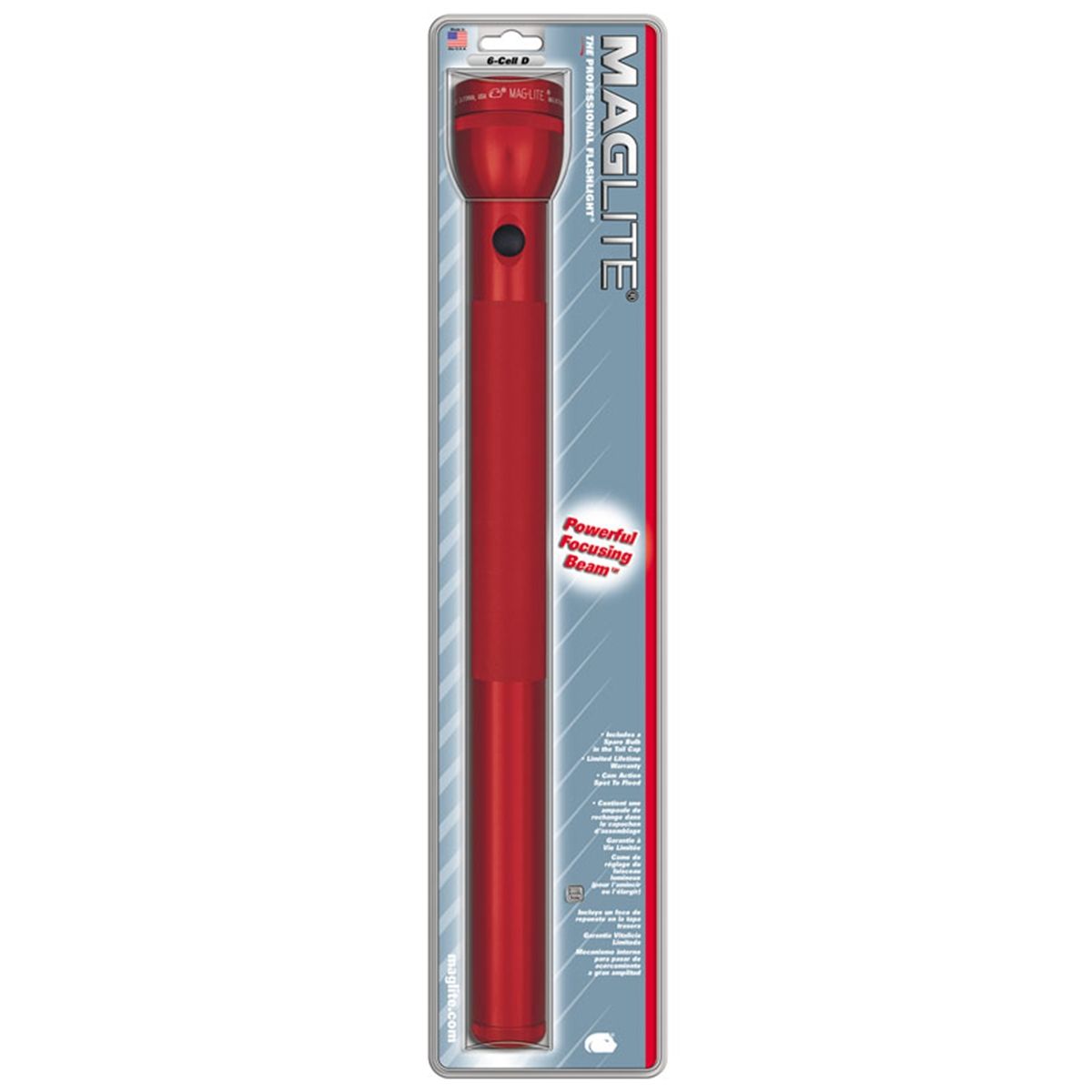 Flashlight - 6 D-Cell - Red