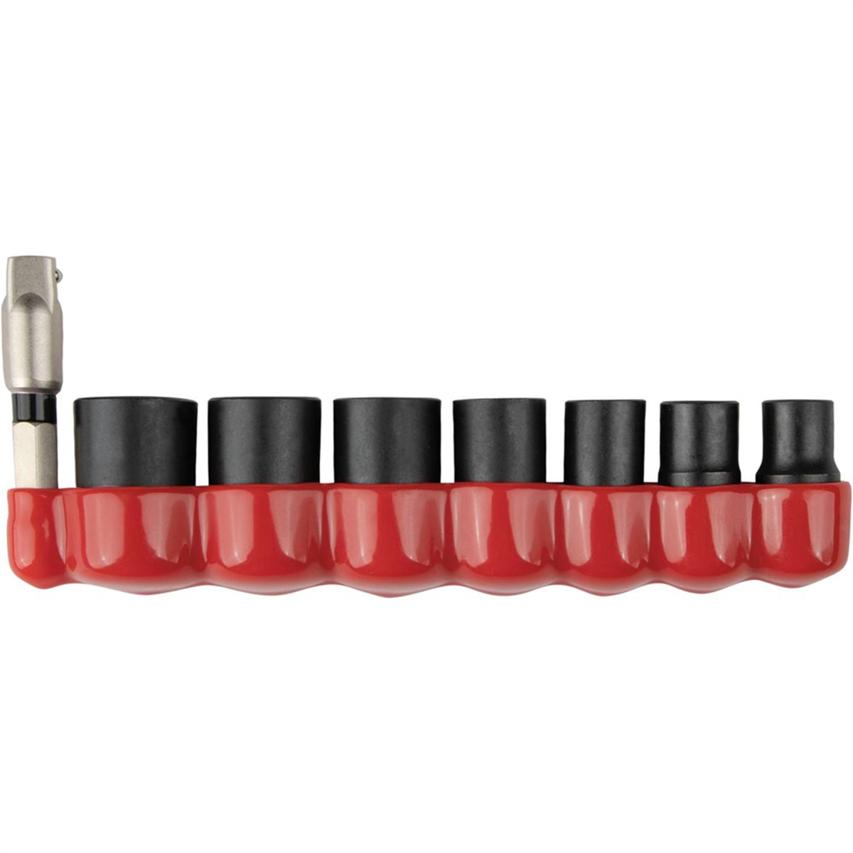 8PC 1/4" Dr 6-PT MM Impact Socket Set Std Adapt