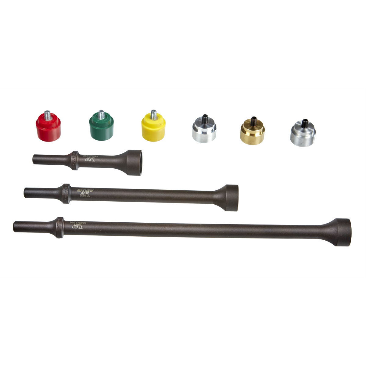 9PC PNEU REPLACEABLE TIP HAMMER SET