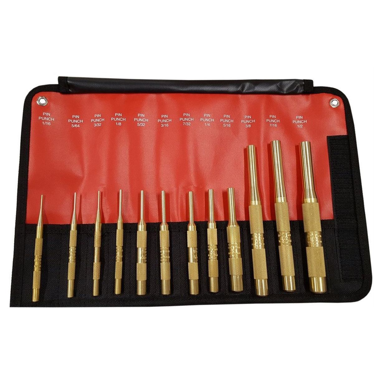 12 Piece Brass Pin Punch SAE