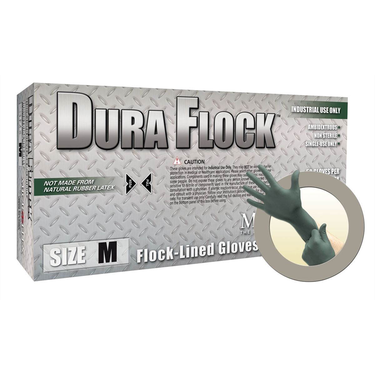 Dura Flock Flock-lined Nitrile Gloves 50/Box - X-L...