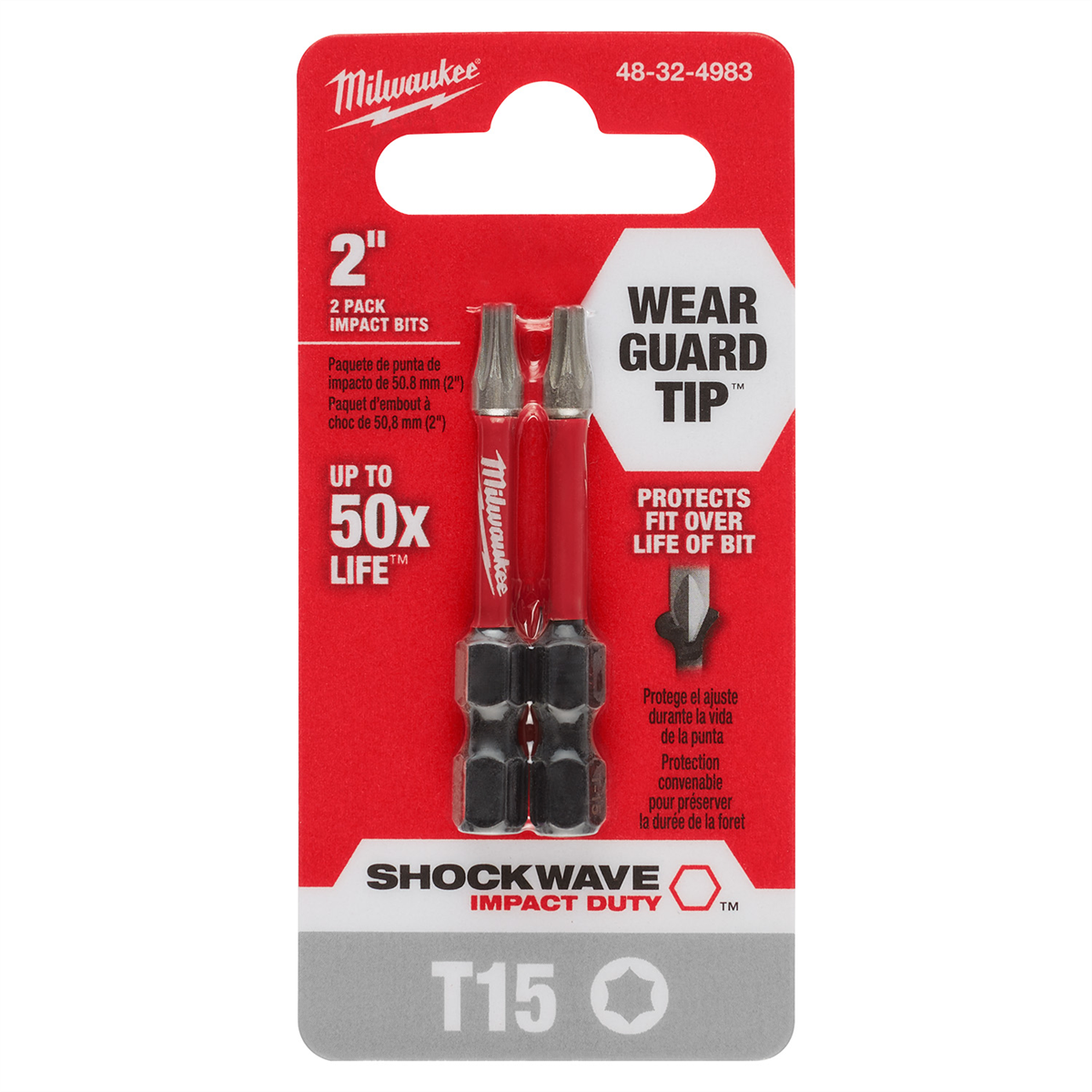 SHOCKWAVE Impact Duty 2" T15 Bit 2PK