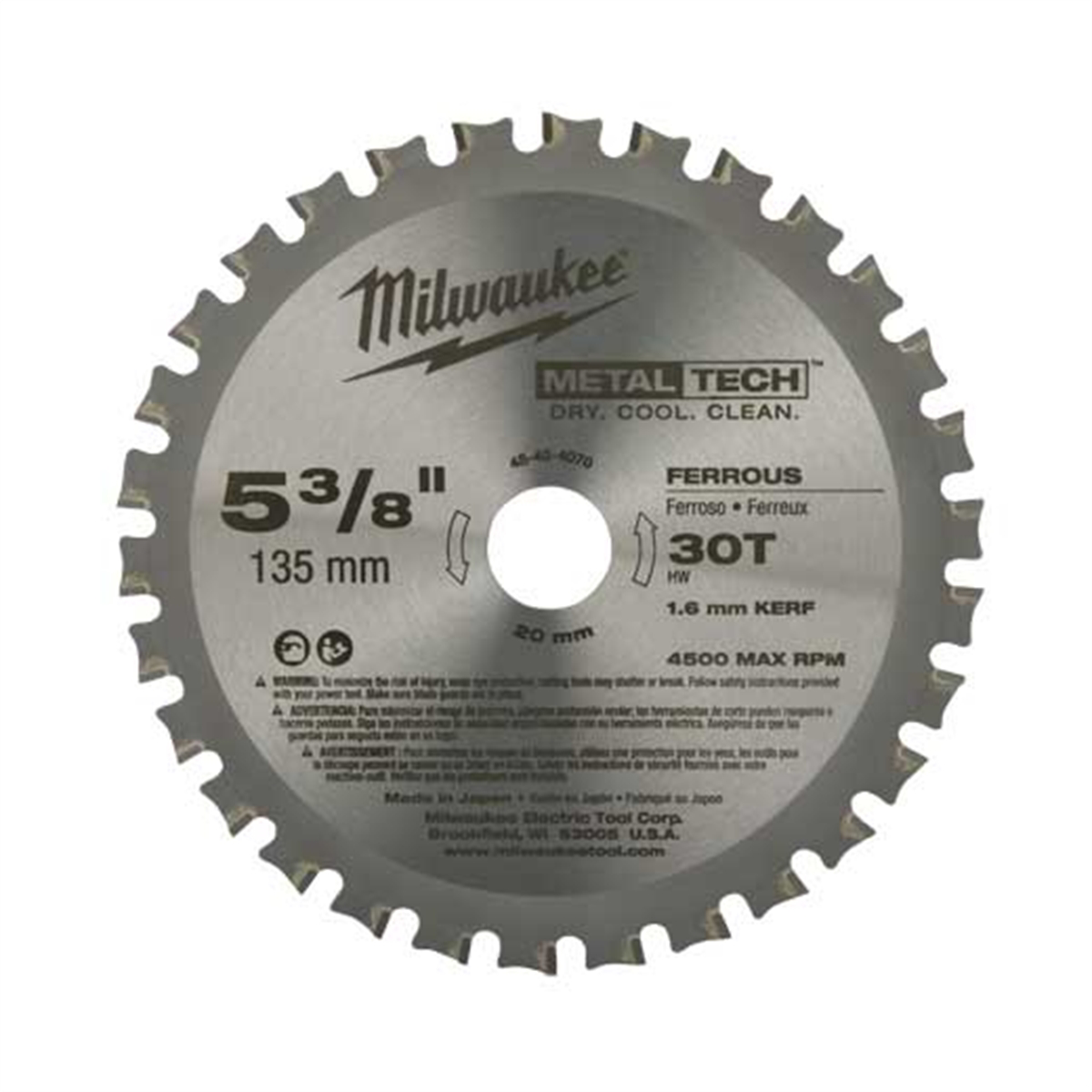 5-3/8" Circular Saw Metal Cutting 30 Teeth Blade