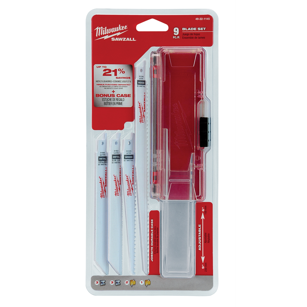 General Purpose 9pc sawzall Blade Set