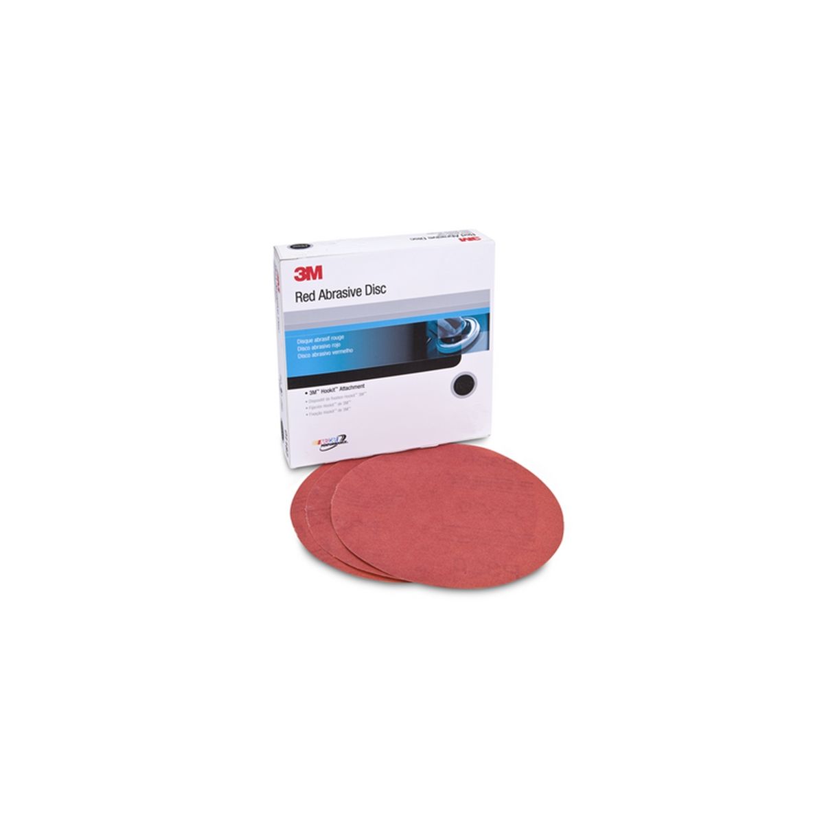 Red Abrasive Hookit Disc, 6 Inch, P600 Grade 50/Box