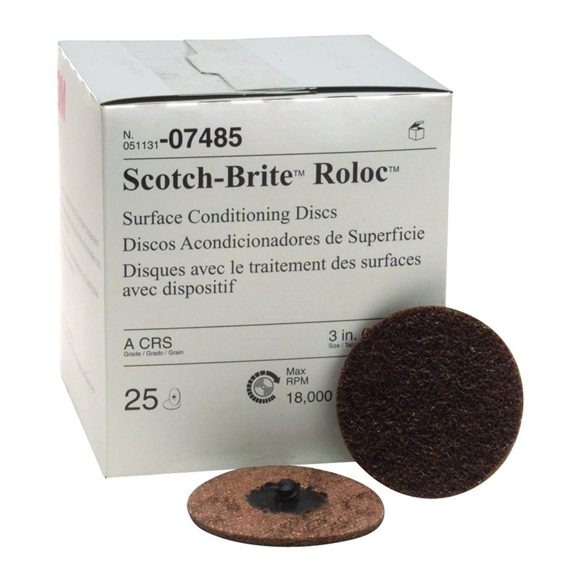 Scotch-Brite Roloc Surface Conditioning Disc 3 In Brown 25/Box