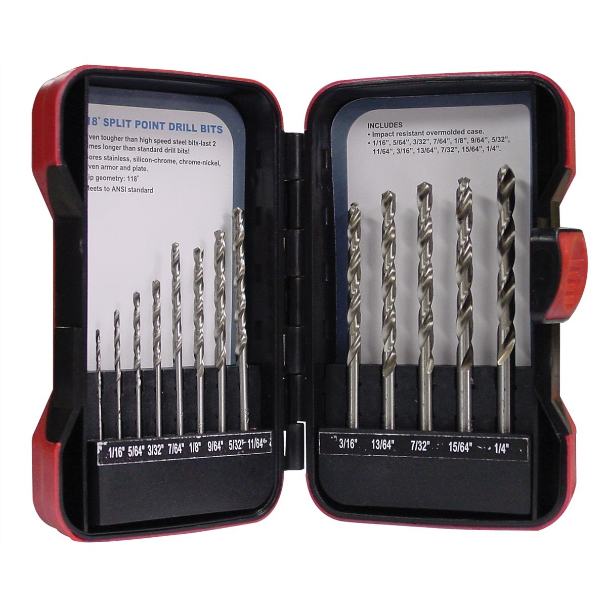 13 Piece High Speed Steel Drill Bit Set Mountain XDBS13WH