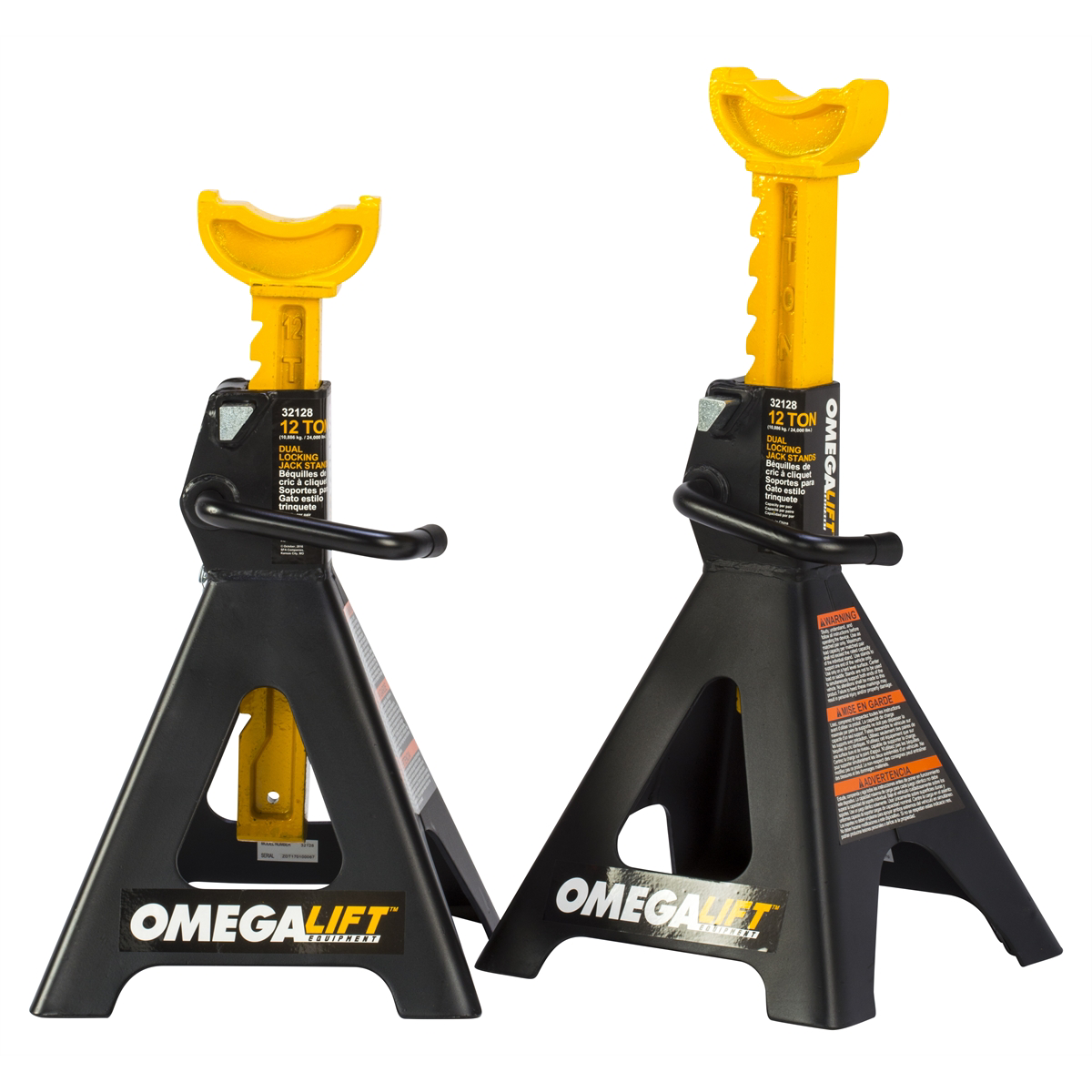 12 Ton double locking ratchet style jack stands