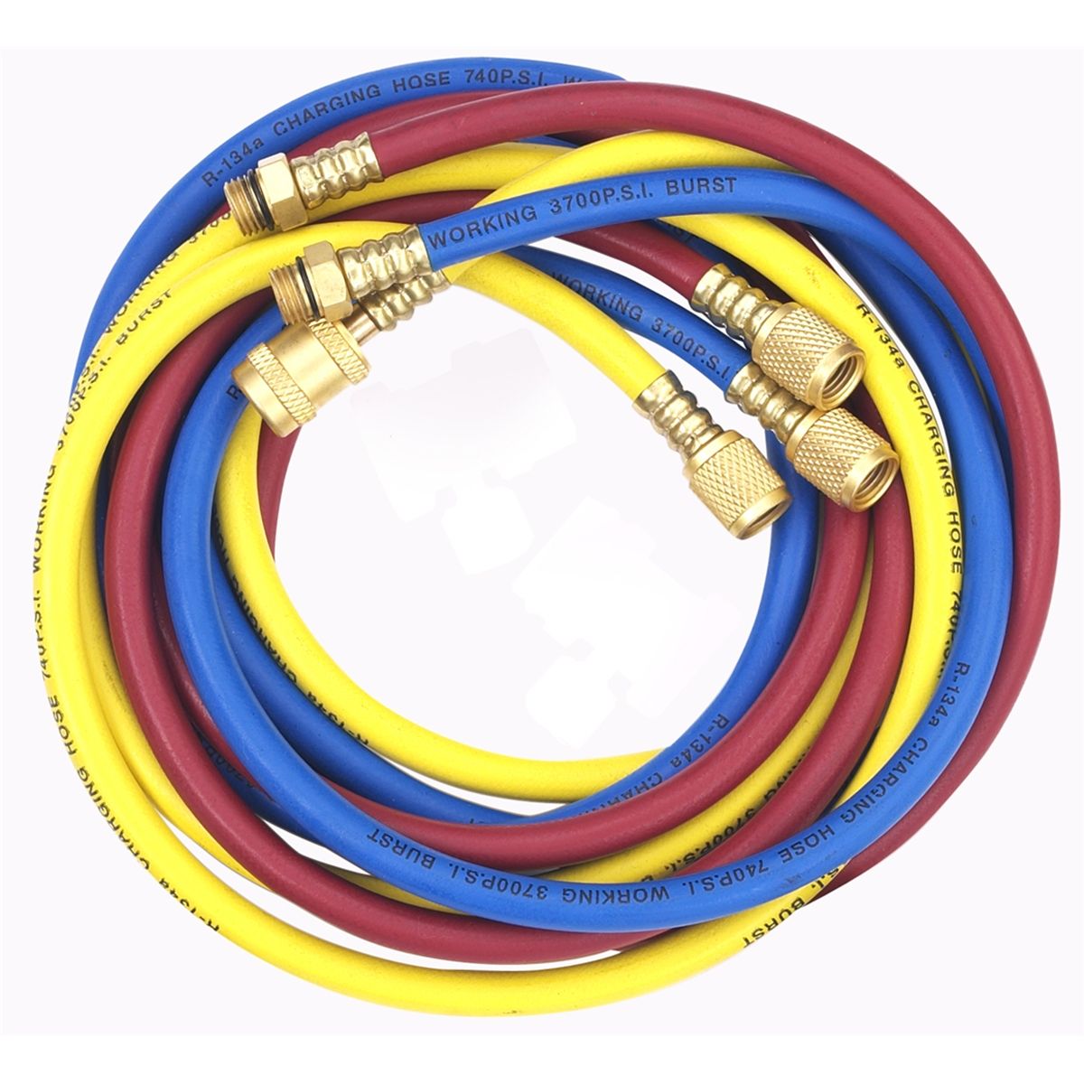 Red, Yellow & Blue Charging Hose Set For R-134a - 96In